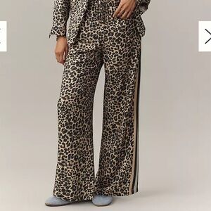 Anthropologie The Brooklin Tie-Front Printed Pull-On Pants by Maeve Size Large